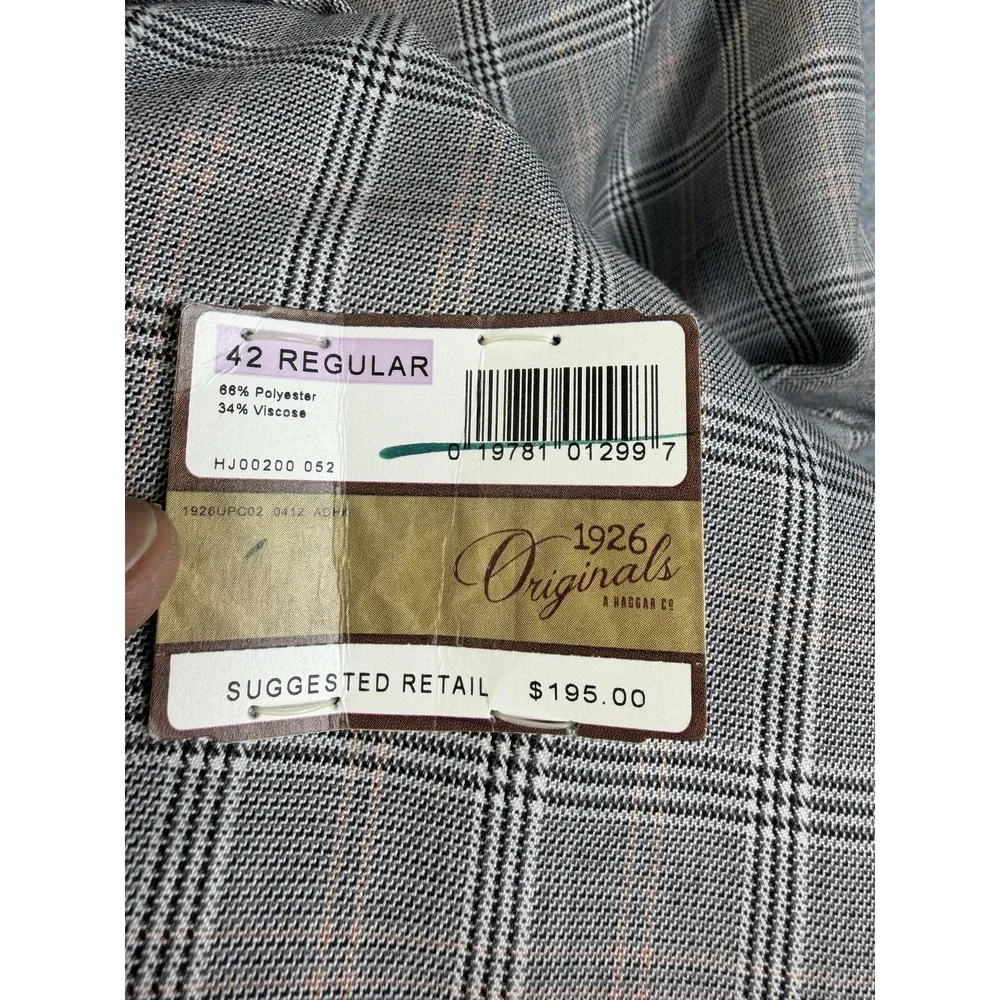 1926 Originals Blazer Mens 42R Gray Plaid Tweed Sport Coat Straight Fit‎